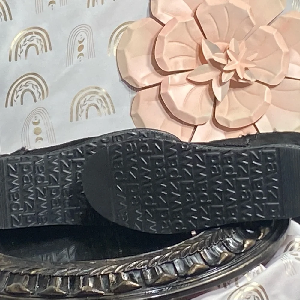 BearPaw Kids Black Slippers with Ribbon